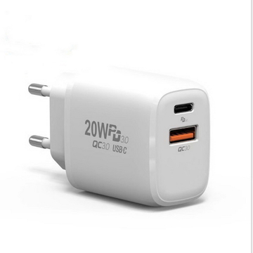 Plug USB Adapter Charge PD20W+QC3.0 Fast Charging For IPhone12 Dual Port Charger PD For IPhone Pro Max Wall Chargers